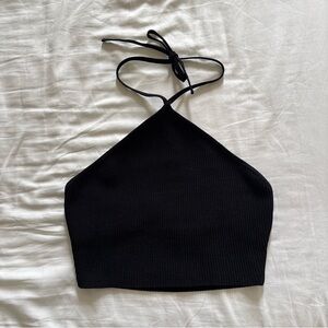 Aritzia Babaton Black Halter Top